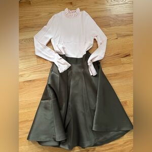 Ted Baker Zadi Dress  Cocktail Classic Knit Long Sleeve Pink /Brown Sz 3  US 8